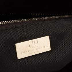 Pre Owned Carolina Herrera Red Monogram Leather Shoulder Bag