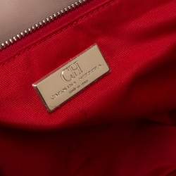 Pre Owned Carolina Herrera Beige Leather Flap Chain Shoulder Bag