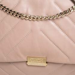 Pre Owned Carolina Herrera Beige Leather Flap Chain Shoulder Bag