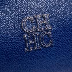 Pre Owned Carolina Herrera Blue Leather Crossbody Bag