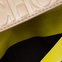 Pre Owned Carolina Herrera Beige Leather Tassel Continental Trifold Wallet