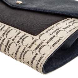 Pre Owned Carolina Herrera Tri Color Monogram Coated Canvas and Leather Crossbody Bag