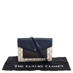 Pre Owned Carolina Herrera Tri Color Monogram Coated Canvas and Leather Crossbody Bag