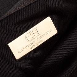 Pre Owned Carolina Herrera Tri Color Monogram Coated Canvas and Leather Crossbody Bag