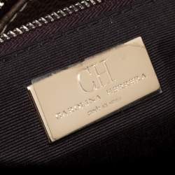 Pre Owned Carolina Herrera Brown Pebbled Leather Small Matteo Tote