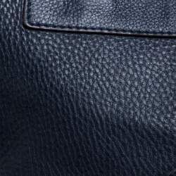 Pre Owned Carolina Herrera Blue Leather Zipped Tote