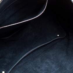 Pre Owned Carolina Herrera Blue Leather Zipped Tote