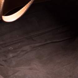 Pre Owned Carolina Herrera Brown Monogram Embossed Leather Shopper Tote