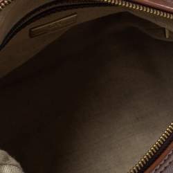 Pre Owned Carolina Herrera Dark Brown Leather Andy Boston Bag