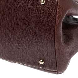 Pre Owned Carolina Herrera Dark Brown Leather Matteo Tote