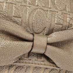 Pre Owned Carolina Herrera Light Gold Monogram Leather Audrey Shoulder Bag