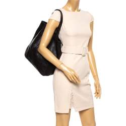 Pre Owned Carolina Herrera Brown Monogram Leather Tote