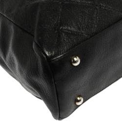 Pre Owned Carolina Herrera Black Leather Chain Shopper Tote