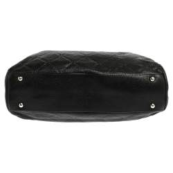 Pre Owned Carolina Herrera Black Leather Chain Shopper Tote