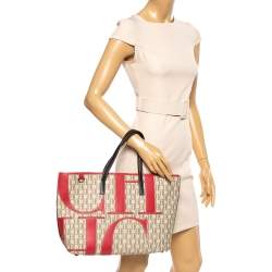 Pre Owned Carolina Herrera Multicolor Monogram Canvas and Leather Shopper Tote