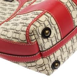Pre Owned Carolina Herrera Multicolor Monogram Canvas and Leather Shopper Tote