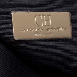 Pre Owned Carolina Herrera Black Monogram Leather Audrey Shoulder Bag