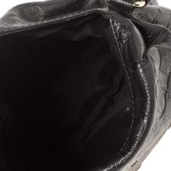 Pre Owned Carolina Herrera Black Monogram Leather Satchel