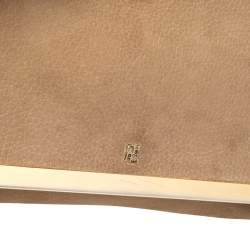 Pre Owned Carolina Herrera Beige Nubuck Chain Clutch