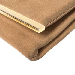 Pre Owned Carolina Herrera Beige Nubuck Chain Clutch