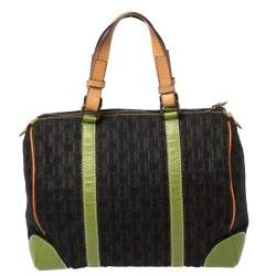 Pre Owned Carolina Herrera Multicolor Signature Canvas and Leather Andy Boston Bag