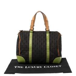 Pre Owned Carolina Herrera Multicolor Signature Canvas and Leather Andy Boston Bag