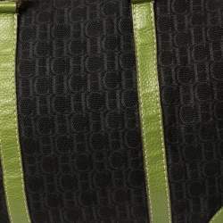 Pre Owned Carolina Herrera Multicolor Signature Canvas and Leather Andy Boston Bag