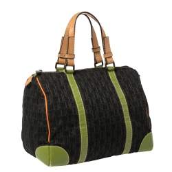 Pre Owned Carolina Herrera Multicolor Signature Canvas and Leather Andy Boston Bag