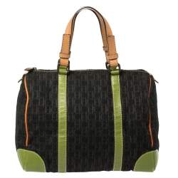 Pre Owned Carolina Herrera Multicolor Signature Canvas and Leather Andy Boston Bag