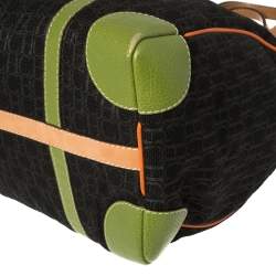 Pre Owned Carolina Herrera Multicolor Signature Canvas and Leather Andy Boston Bag