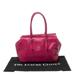 Pre Owned Carolina Herrera Fuchsia Leather Satchel