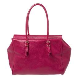 Pre Owned Carolina Herrera Fuchsia Leather Satchel