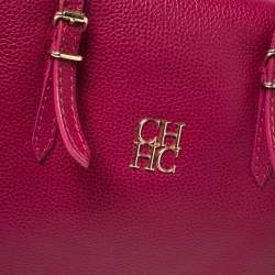 Pre Owned Carolina Herrera Fuchsia Leather Satchel