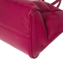 Pre Owned Carolina Herrera Fuchsia Leather Satchel
