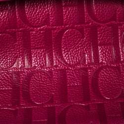 Pre Owned Carolina Herrera Fuchsia Leather Satchel