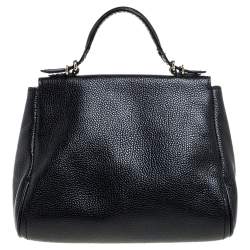 Pre Owned Carolina Herrera Black Leather Mini Minuetto Flap Bag