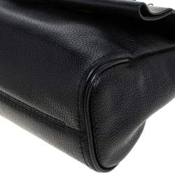 Pre Owned Carolina Herrera Black Leather Mini Minuetto Flap Bag