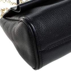Pre Owned Carolina Herrera Black Leather Mini Minuetto Flap Bag