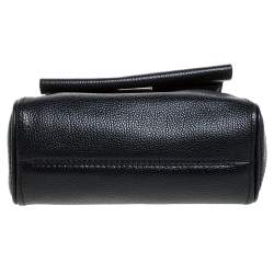 Pre Owned Carolina Herrera Black Leather Mini Minuetto Flap Bag