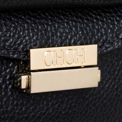 Pre Owned Carolina Herrera Black Leather Mini Minuetto Flap Bag