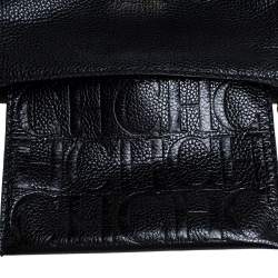 Pre Owned Carolina Herrera Black Leather Mini Minuetto Flap Bag