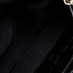 Pre Owned Carolina Herrera Black Leather Mini Minuetto Flap Bag