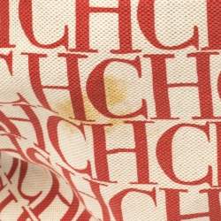 Pre Owned Carolina Herrera Red Signature Canvas and Leather Double Strap Hobo