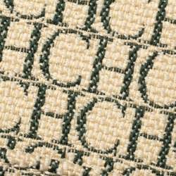 Pre Owned Carolina Herrera Dark Brown Monogram Embossed Leather Tote