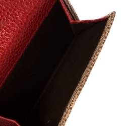 Pre Owned Carolina Herrera Beige Leather Card Holder Wallet