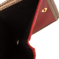 Pre Owned Carolina Herrera Beige Leather Card Holder Wallet