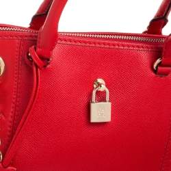 Pre Owned Carolina Herrera Red Leather Dahlia Satchel