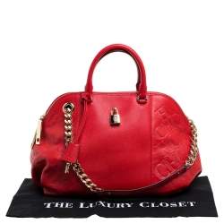 Pre Owned Carolina Herrera Red Leather Dahlia Satchel