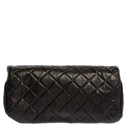 Pre Owned Carolina Herrera Black Quilted Leather Clutch