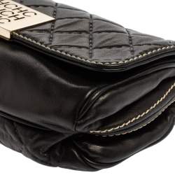 Pre Owned Carolina Herrera Black Quilted Leather Clutch